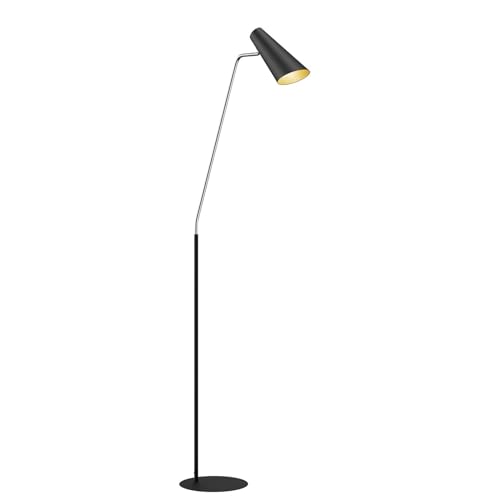 Lucande Stehlampe 'Wibke' (Skandinavisch) in Schwarz aus Metall u.a. für Wohnzimmer & Esszimmer (1 flammig, E27) - Stehleuchte, Standleuchte, Floor Lamp, Wohnzimmerlampe, Wohnzimmerlampe von Lucande