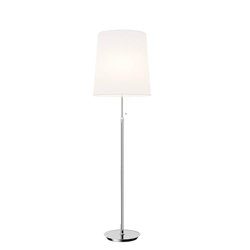 Lucande Stoff Stehlampe höhenverstellbar, Stehleuchte Textil Lampenschirm weiß Standleuchte Leselampe 1x E27 max. 60W ohne Leuchtmittel von Lucande