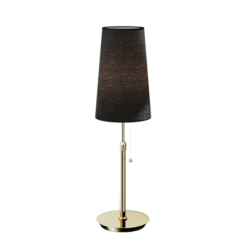 Lucande Tischlampe 'Pordis' (Modern) in Gold/Messing aus Metall u.a. für Wohnzimmer & Esszimmer (1 flammig, E27) - Textil Tischleuchte, Schreibtischlampe, Nachttischlampe, Wohnzimmerlampe von Lucande