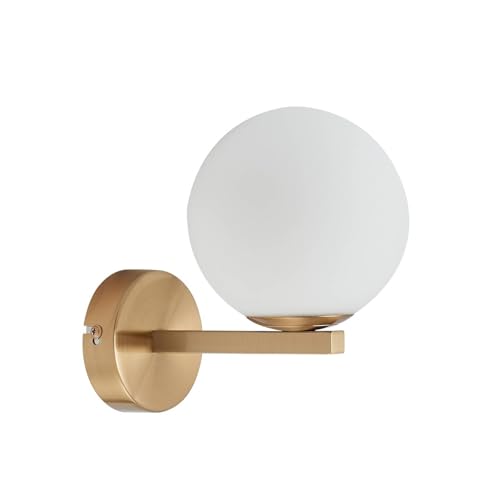Lucande Wandleuchte, Wandlampe Bad Bidolo (spritzwassergeschützt in Gold/Messing aus Metall (1 flammig G9) - Wandleuchten Spiegelleuchte Badezimmer Wandbeleuchtung Badezimmerleuchte von Lucande