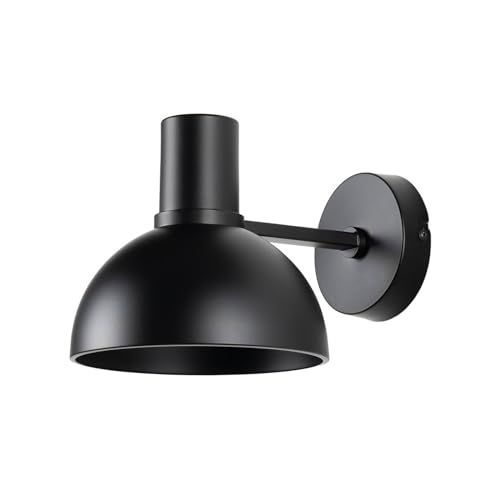 Lucande Wandleuchte, Wandlampe Innen 'Mostrid' (Design, Modern) in Schwarz aus Metall u.a. für Wohnzimmer & Esszimmer (1 flammig, E27) - Design Wandleuchten, Wandbeleuchtung Schlafzimmer/Wohnzimmer von Lucande