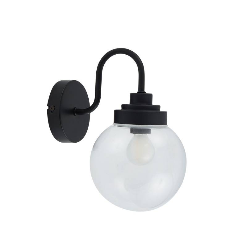 Lucande Wandleuchte Lampe Badbeleuchtung Badolo Schwarz Glas 25 Cm Ip44 Leuchte B-Ware von Lucande