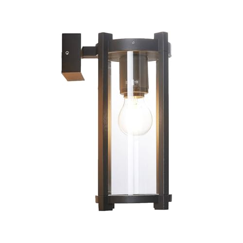Lucande Wandleuchte außen Brienne (spritzwassergeschützt (Modern) in Schwarz aus Aluminium (1 flammig, E27) - Außenwandleuchten Wandlampe Led Außenlampe Outdoor für Außenwand/Hauswand von Lucande
