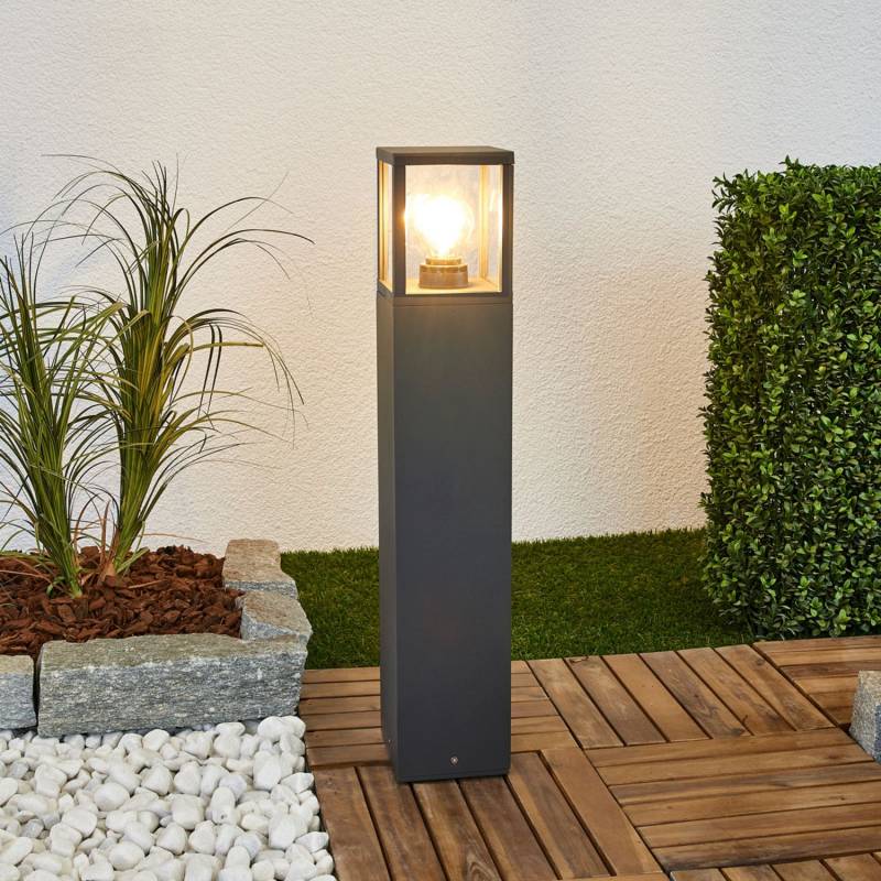 Lucande Wegeleuchte Klemens Gartenleuchte Außenleuchte Wegelicht E27 Grafitgrau B-Ware von Lucande