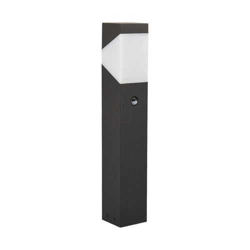 Lucande Wegeleuchte Sockelleuchte mit Bewegungsmelder, Sockellampe grafitgrau 60 cm 1x E27 ohne Leuchtmittel Gartenlampe Aussenleuchte Wegelampe von Lucande