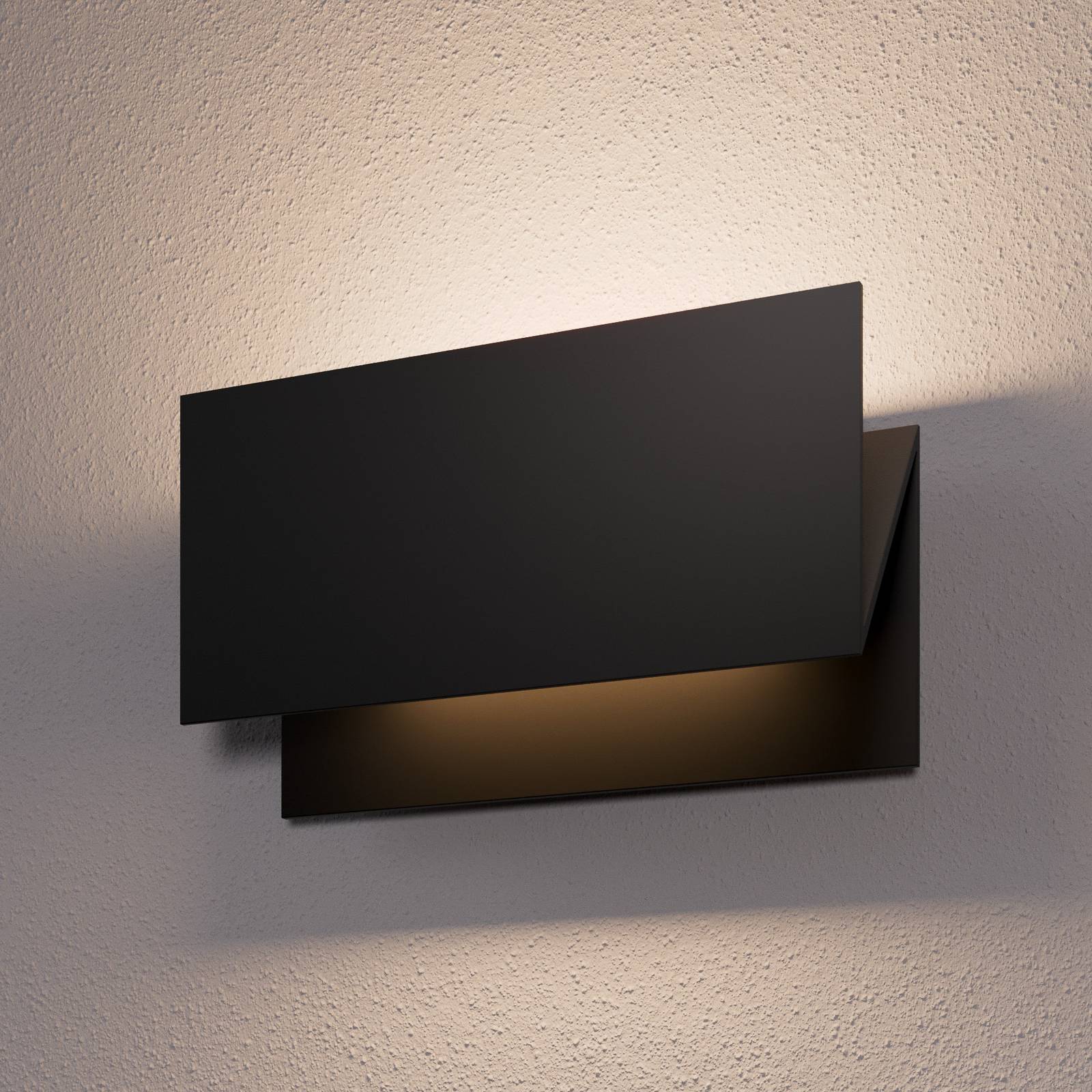 Lucande LED-Außenwandleuchte Meja, schwarz, Metall, IP54 von LUCANDE