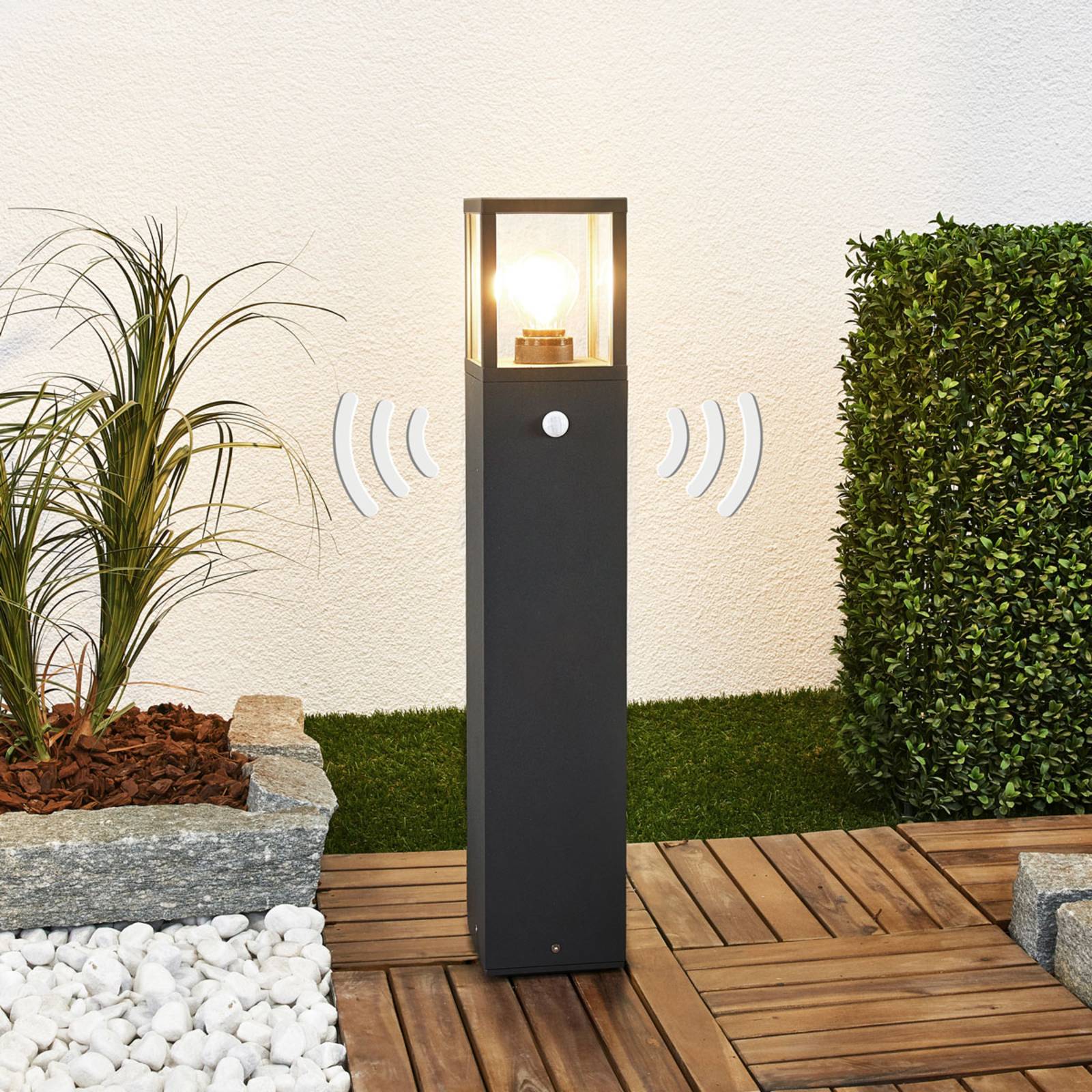 Lucande Wegeleuchte Klemens, 65 cm, Sensor, anthrazit, E27 von LUCANDE
