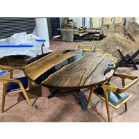 Kundenbestellung Durchmesser Braun Dunkle Walnuss Schwarz Rund Epoxy Tisch - Esstisch-Bürotisch-Küche Und Esszimmer-Harz Tisch -%100 Handmade von LucarellaWoods