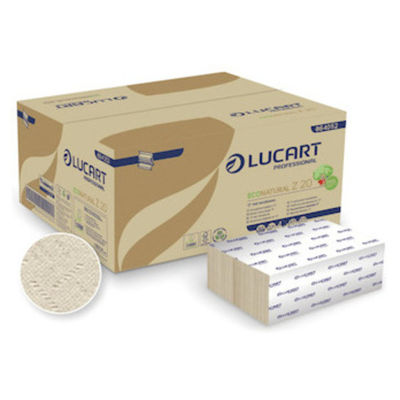 LUCART - Handtuchpapier Eco Natural, havanna, 20x24cm, Z-Falz, 2-lagig, Pck= 3.000 Blatt von Lucart