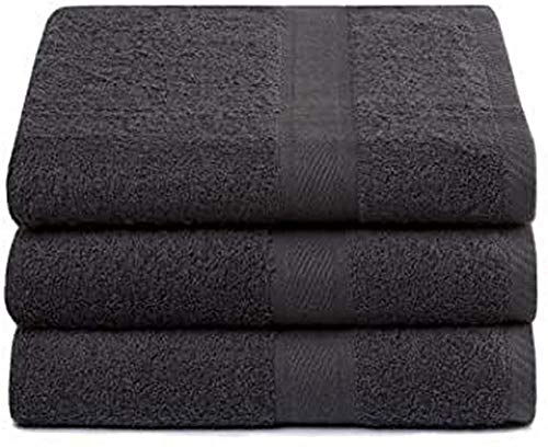 Lucca Handdoeken 3pack Anthrazit, Baumwolle, Gelb, 100 x 180 cm von Lucca