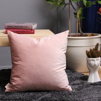 Blush Pink Samt Kissenbezug, Hellrosa Baby Pink, Euro Sham, Pastell Long Lumbar Kissen All Custom Size von LuccaLuxury