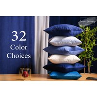 Samt Kissenbezug Mit Unsichtbarem Reißverschluss -Dekorative Blaue Farbtöne -Handgemachte Mehrfachgrößenbezüge - 100% Polyester von LuccaLuxury