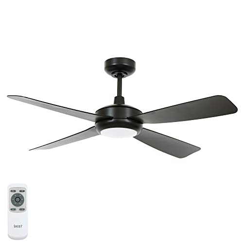 Lucci Deckenventilator Slipstream, kleiner Ventilator mit Beleuchtung, Deckenlüfter mit 4 Flügeln, Ø 106 cm, Schwarz von Lucci