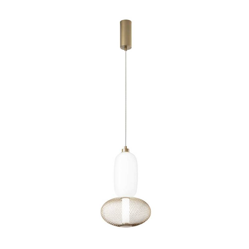 LED-Hängelampe INKAS, Höhe 41 cm, goldfarben Glas/Metall CCT von Luce Ambiente Design