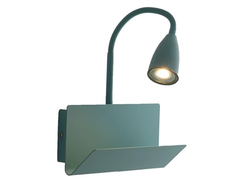Flexible USB LED Leselampe in Grün - multifunktionale Wandleuchte mit Schalter, Ablage & Ladefunktion Flexible USB LED Leselampe in Grün - multifunktionale Wandleuchte mit Schalter, Ablage & Ladefunktion von Luce Design