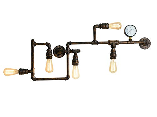 Luce Design 5 flammige LED Wandleuchte & Deckenlampe im Industrielook mit Wasserrohr Rostoptik Luce Design 5 flammige LED Wandleuchte & Deckenlampe im Industrielook mit Wasserrohr Rostoptik von Luce Design