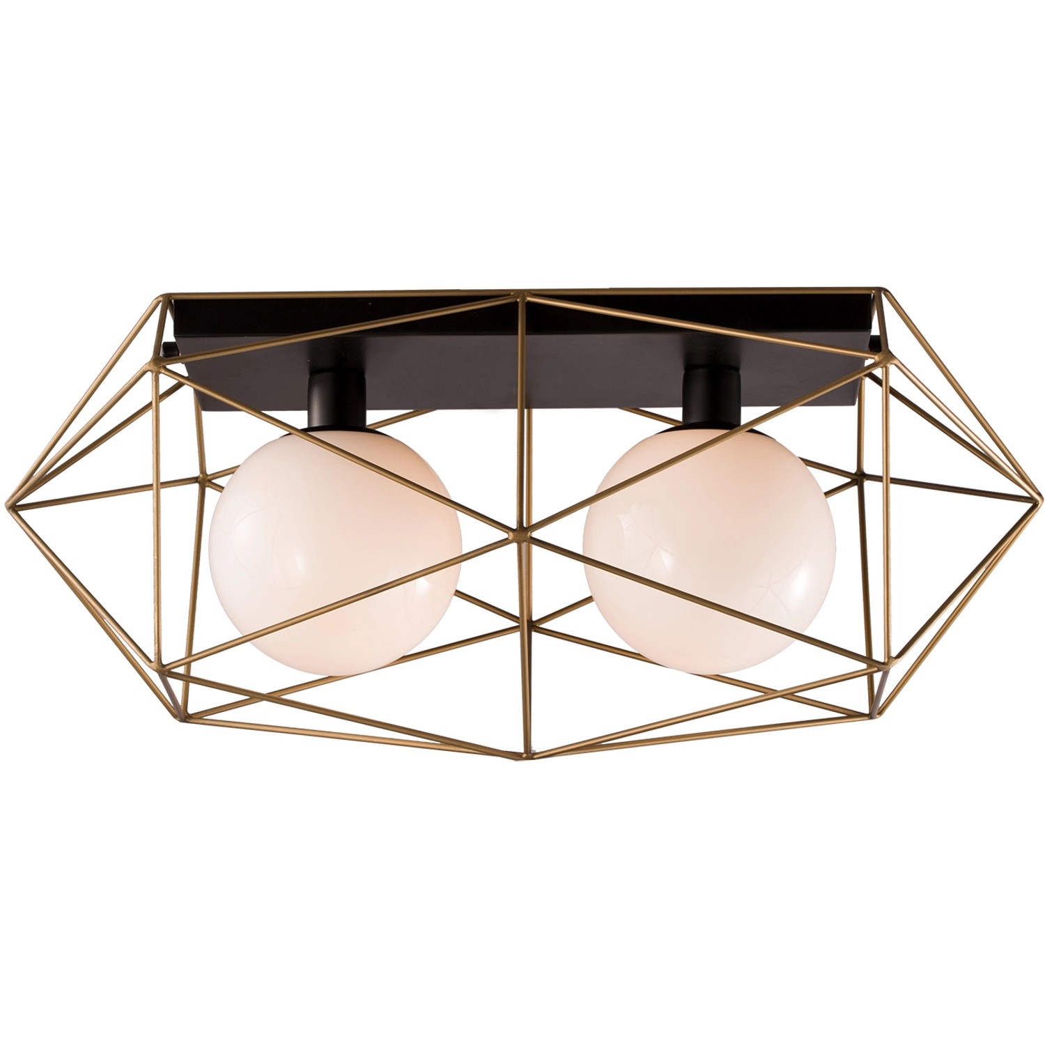 Luce Design Deckenleuchte Abraxas 2-flammig Gold-Schwarz 30 cm x 60 cm von Luce Design