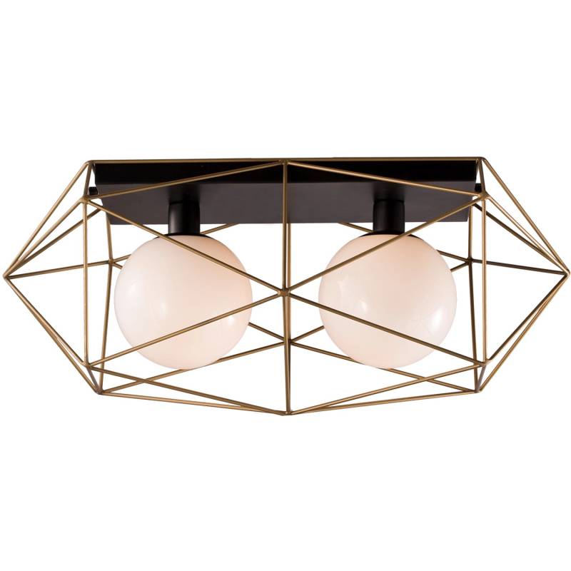 Luce Design Deckenleuchte Abraxas 2-flammig Gold-Schwarz 30 cm x 60 cm von Luce Design