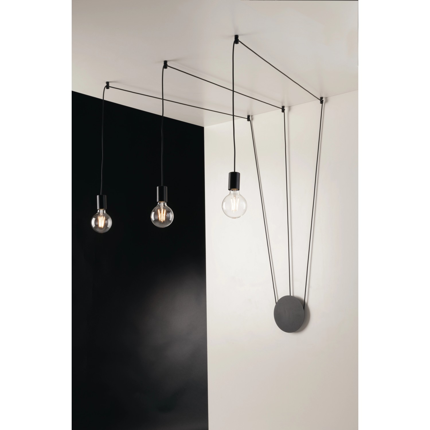 Luce Design Deckenleuchte Habitat 3-flammig Schwarz Ø 19 cm von Luce Design