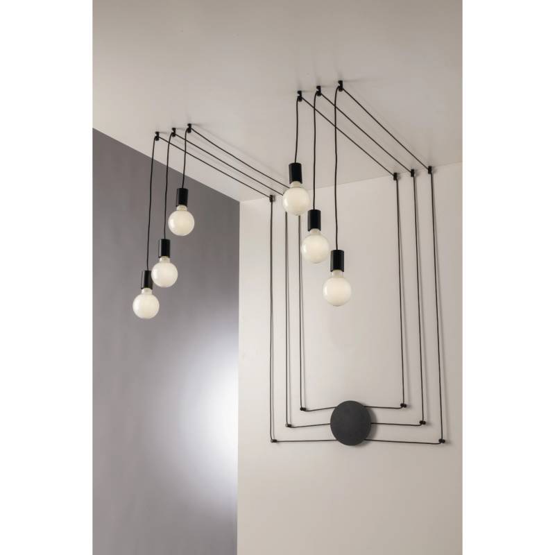 Luce Design Deckenleuchte Habitat 6-flammig Schwarz Ø 19 cm von Luce Design