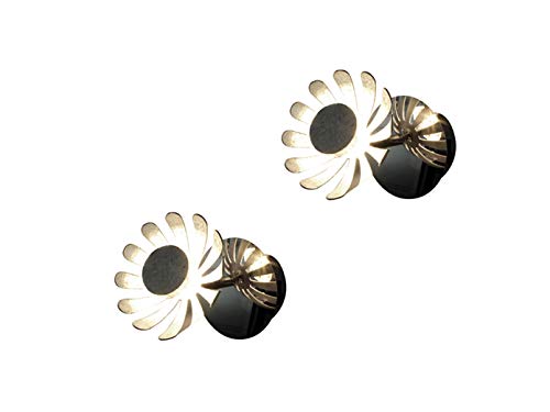 Luce Design Einflammige LED Wandleuchten 2er Set im Florentiner Stil mit Blumen Motiv, Metall Blattsilber von Luce Design