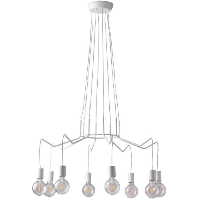 Luce Design Kronleuchter Habitat 8-flammig Weiß Ø 85 cm von Luce Design