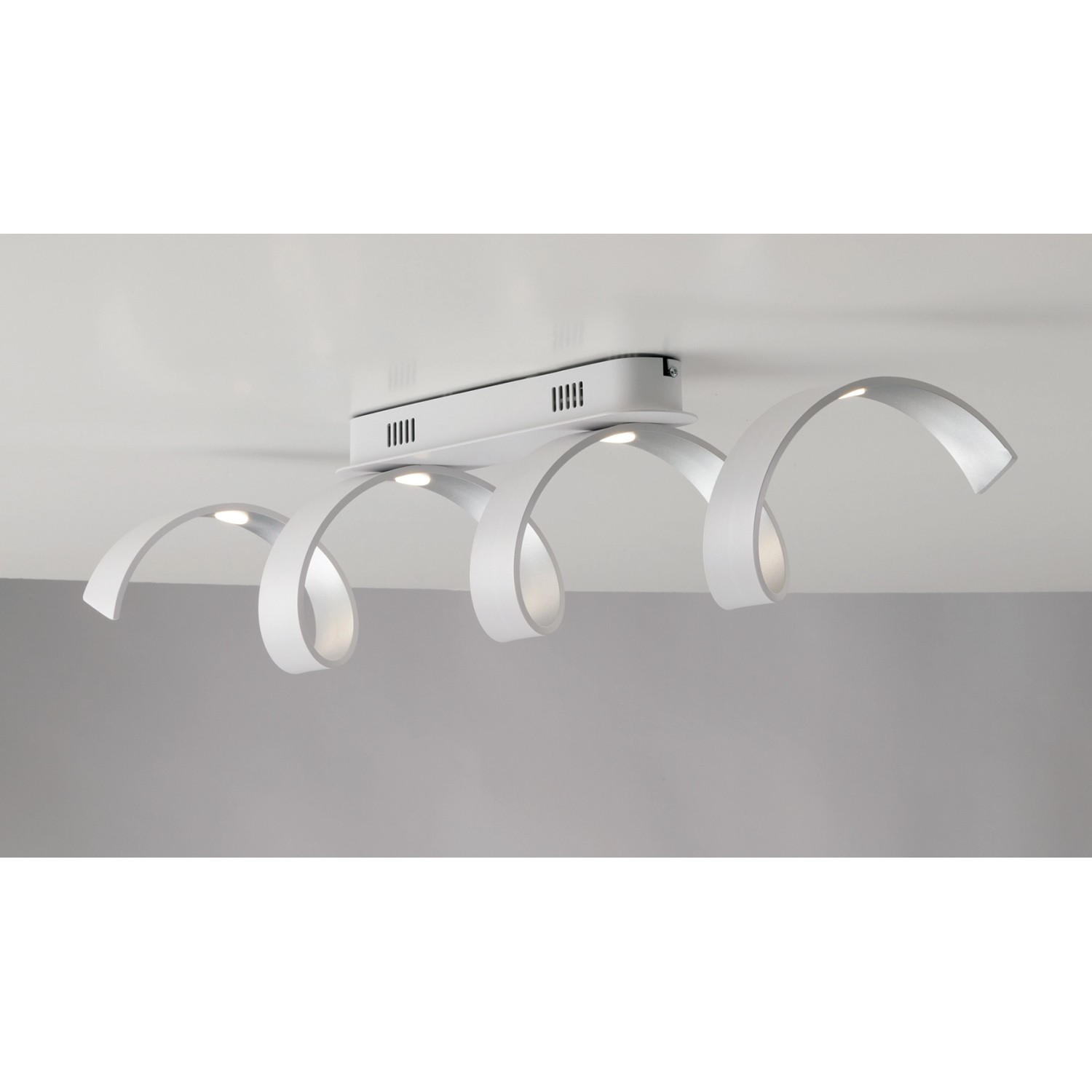 Luce Design LED-Deckenleuchte Helix Weiß-Silber 35 x 80 x 13,5 cm von Luce Design
