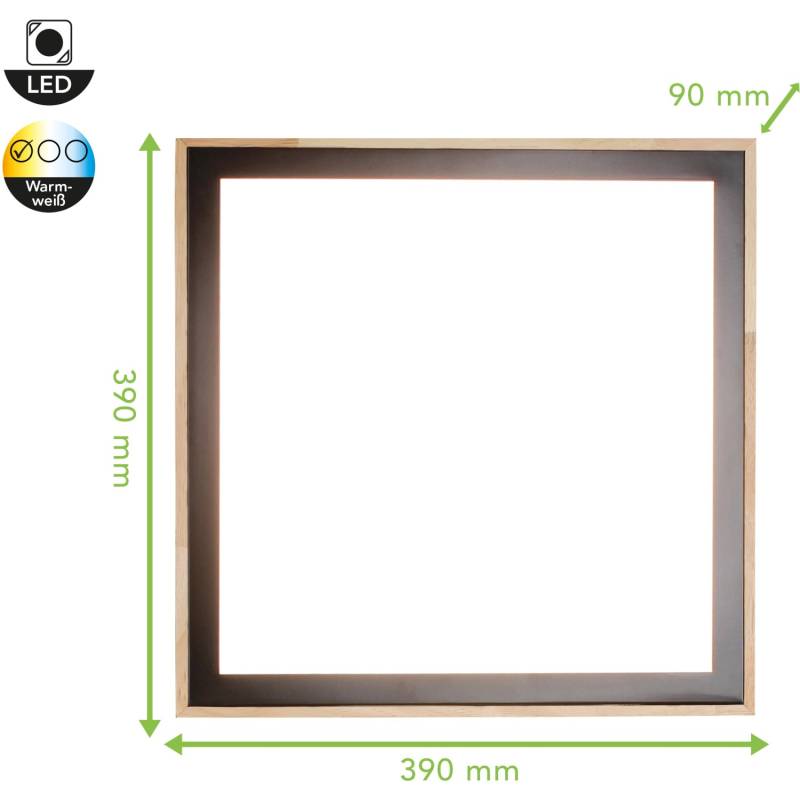 Luce Design LED-Deckenleuchte Solstar L 1-flammig Holz 39 cm x 39 cm von Luce Design