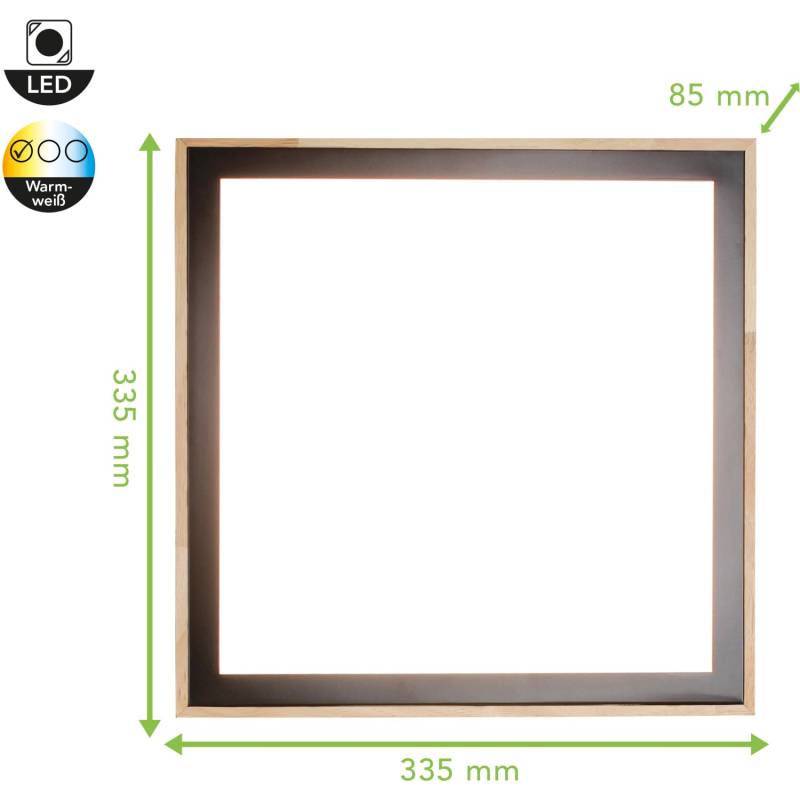 Luce Design LED-Deckenleuchte Solstar M Holz 1-flammig 33,5 cm x 33,5 cm von Luce Design