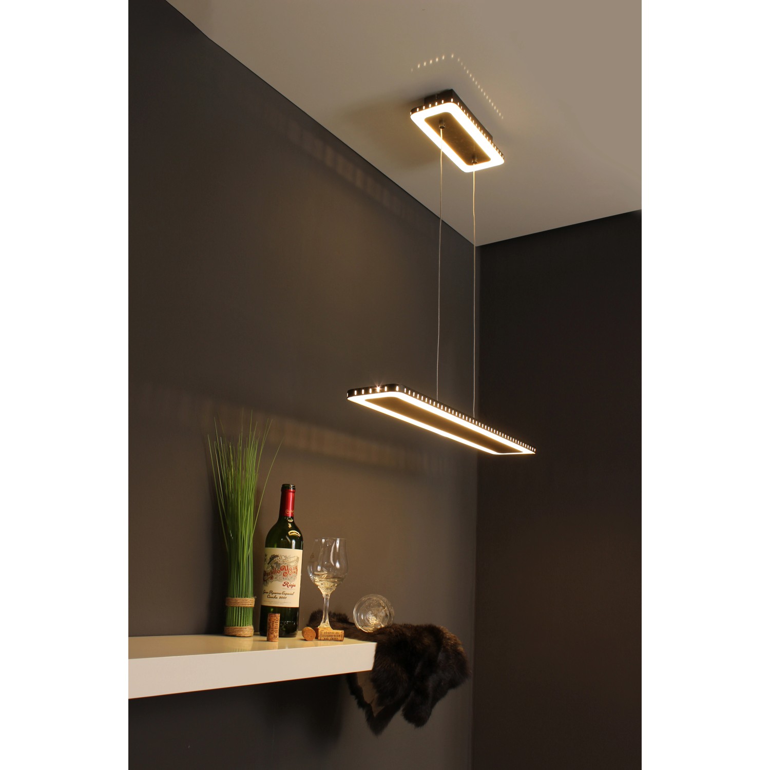 Luce Design LED-Pendelleuchte Solaris 1-flammig Gold 70 cm x 12 cm von Luce Design