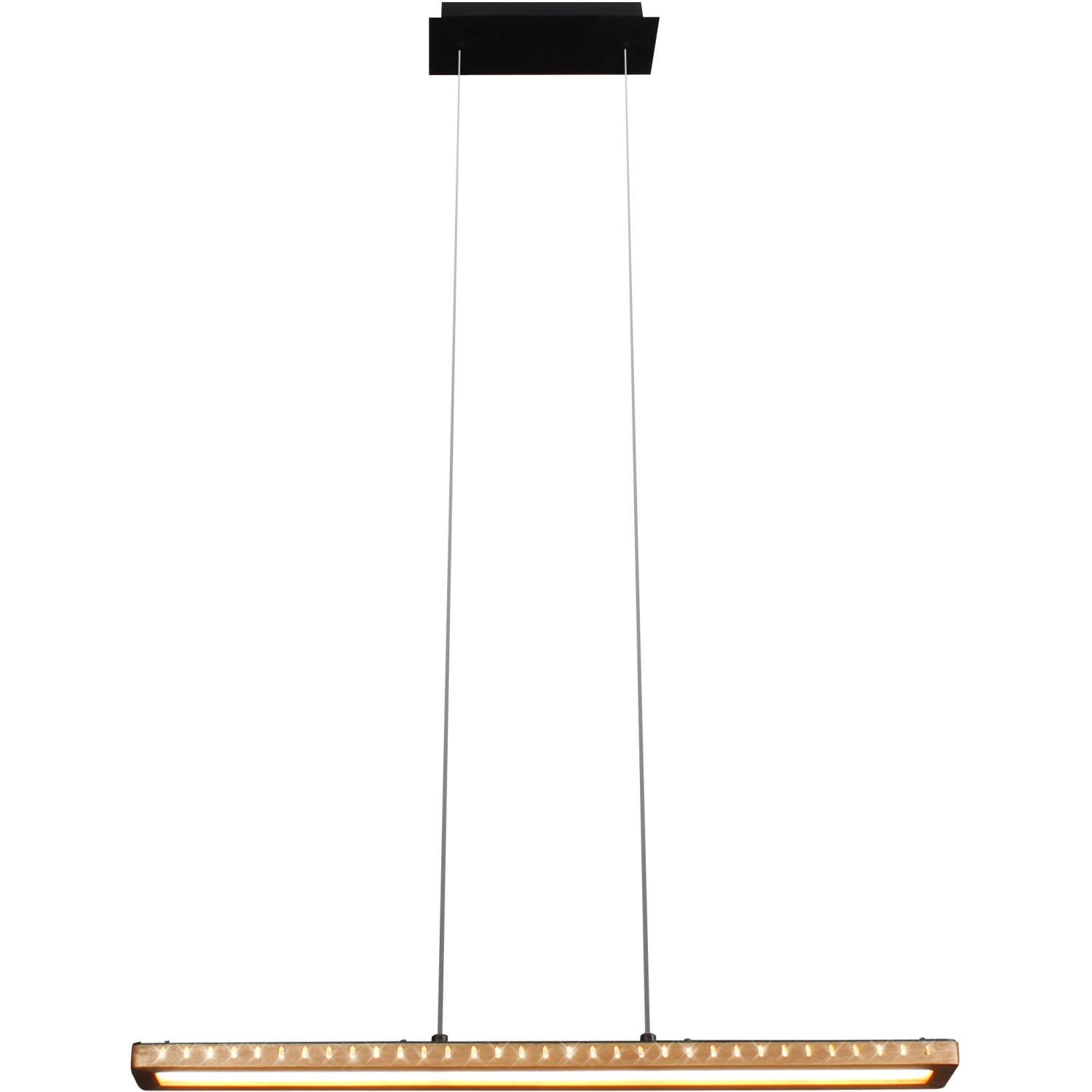 Luce Design LED-Pendelleuchte Solaris 1-flammig Schwarz-Holz 70 cm x 120 cm von Luce Design