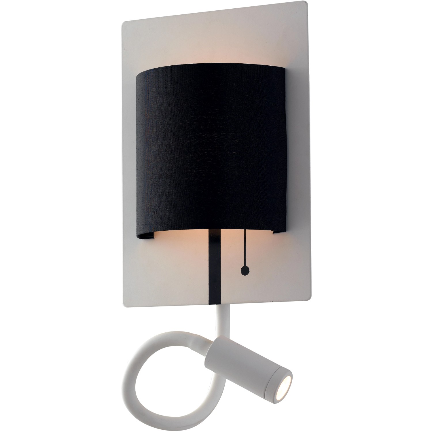 Luce Design LED-Wandlampe Pop mit Spot-Arm in Schwarz-Weiß von Luce Design