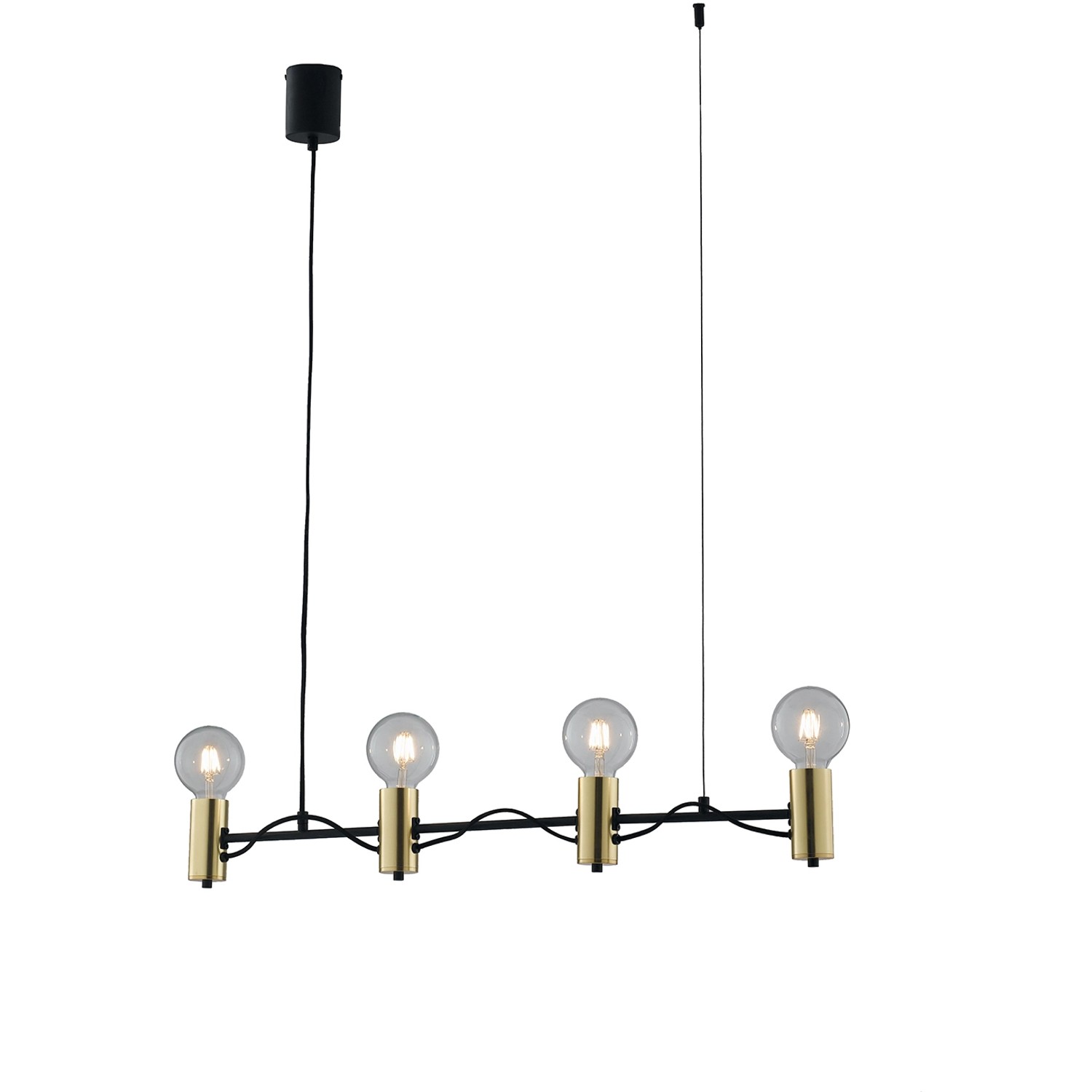 Luce Design Pendelleuchte Axon 4-flammig Schwarz-Gold 7,5 cm x 89 cm von Luce Design