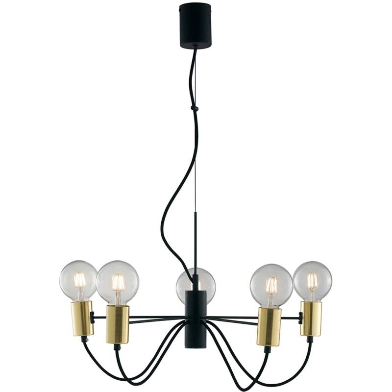 Luce Design Pendelleuchte Axon 5-flammig Schwarz-Gold Ø 60 cm Luce Design Pendelleuchte Axon 5-flammig Schwarz-Gold Ø 60 cm von Luce Design