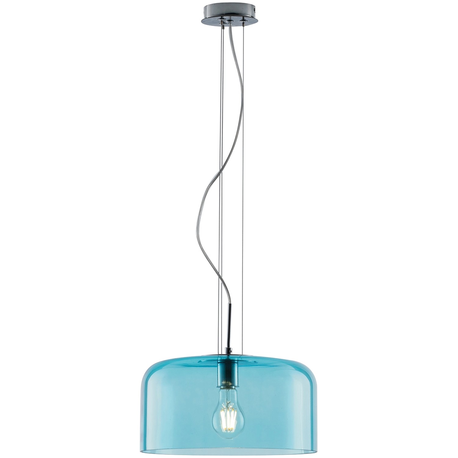 Luce Design Pendelleuchte Gibus 1-flammig Blau Ø 35 cm von Luce Design