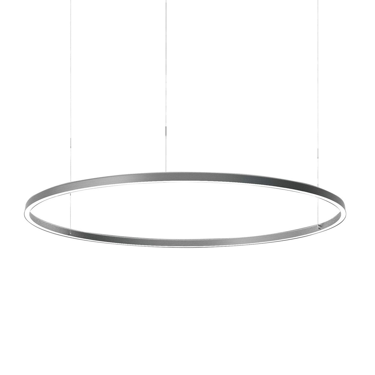 LucePlan - Compendium Circle D81 LED Pendelleuchte Ø110cm - aluminium/Ø 110cm/LED/FIX/68W/230V/3000K/dimmbar von LucePlan