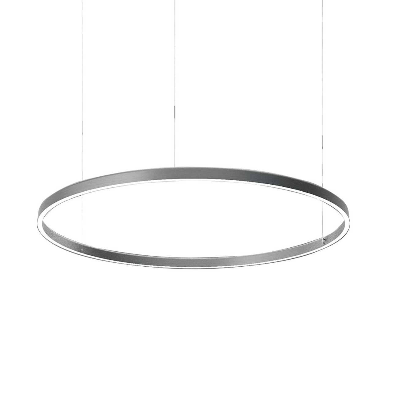 LucePlan - Compendium Circle LED Pendelleuchte Ø72cm - aluminium/Ø 72cm/3000K/45W/FIX (230V) LED/dimmbar von LucePlan