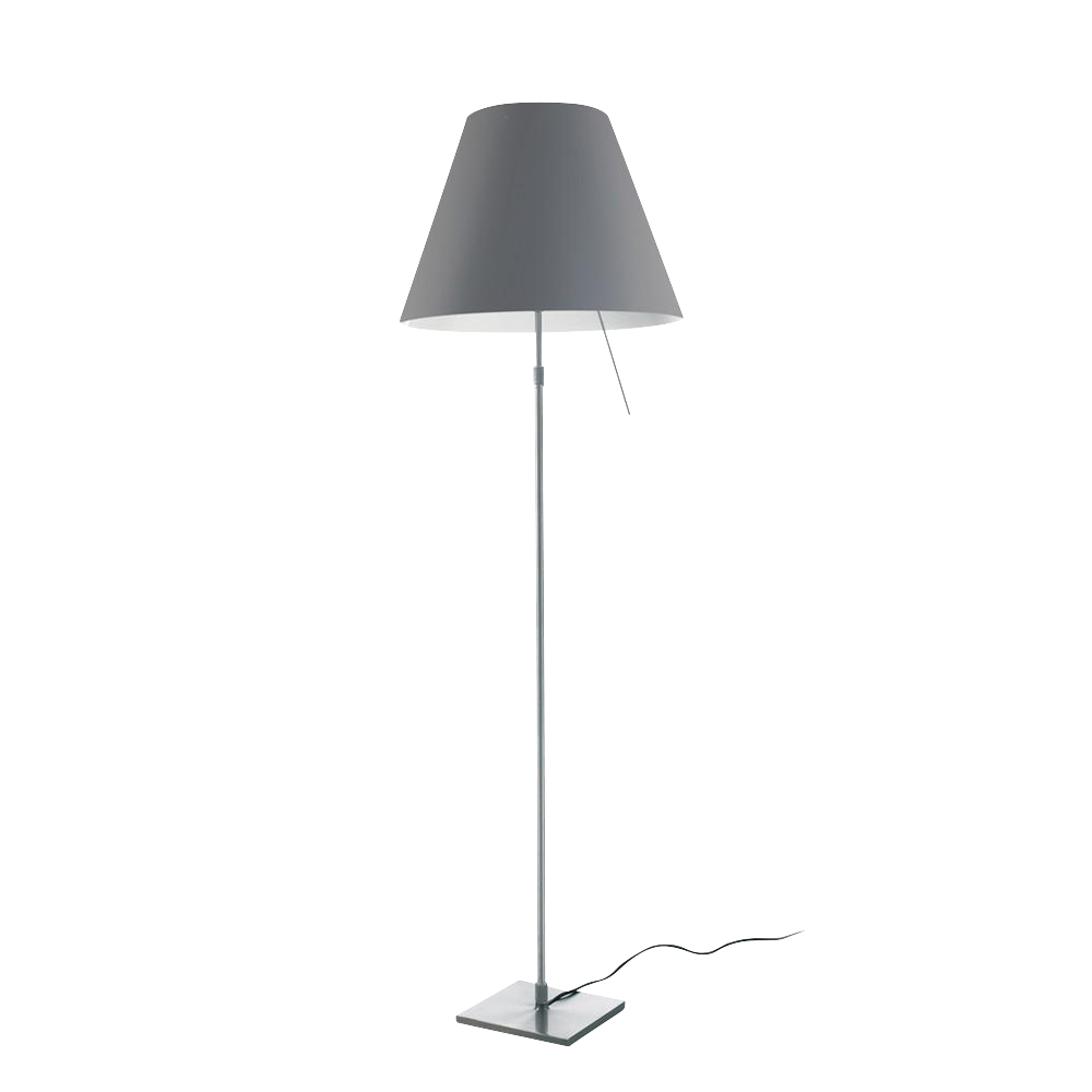 LucePlan - Costanza Terra Stehleuchte Teleskop/Dimmer - betongrau/Gestell aluminium/H x Ø 120-160x40cm von LucePlan