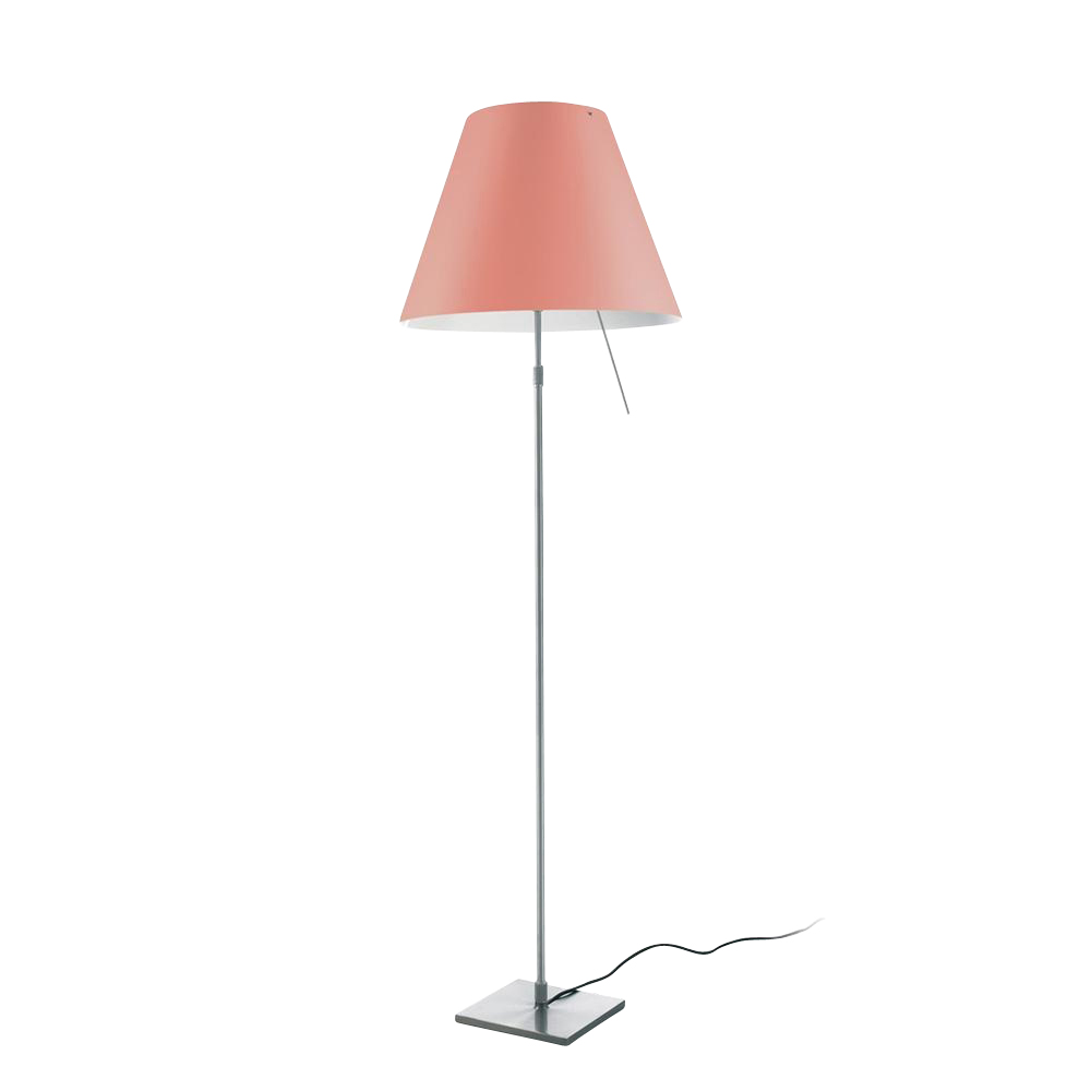 LucePlan - Costanza Terra Stehleuchte Teleskop/Dimmer - mystisches rosa/Gestell aluminium/H x Ø 120-160x40cm von LucePlan