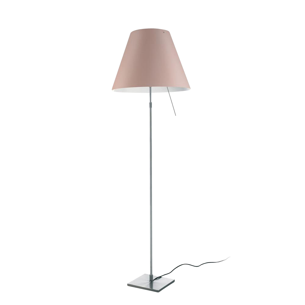 LucePlan - Costanza Terra Stehleuchte Teleskop/Dimmer - puder/Gestell aluminium/H x Ø 120-160x40cm von LucePlan