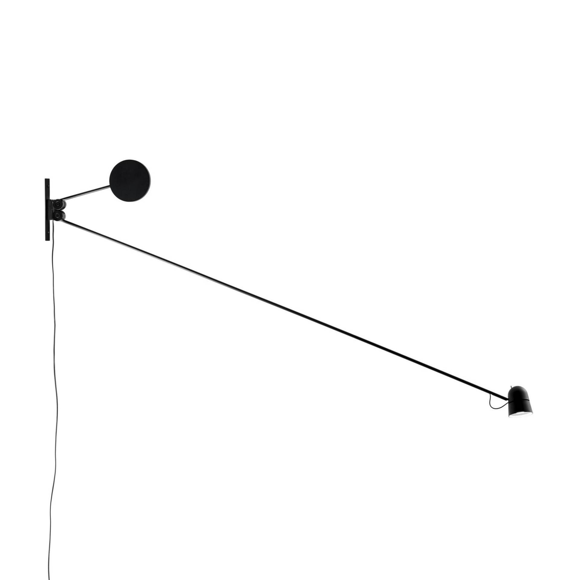 LucePlan - Counterbalance LED Wandleuchte - schwarz/L x Ø 191,6x8,5cm/2700K/598lm/dimmbar von LucePlan
