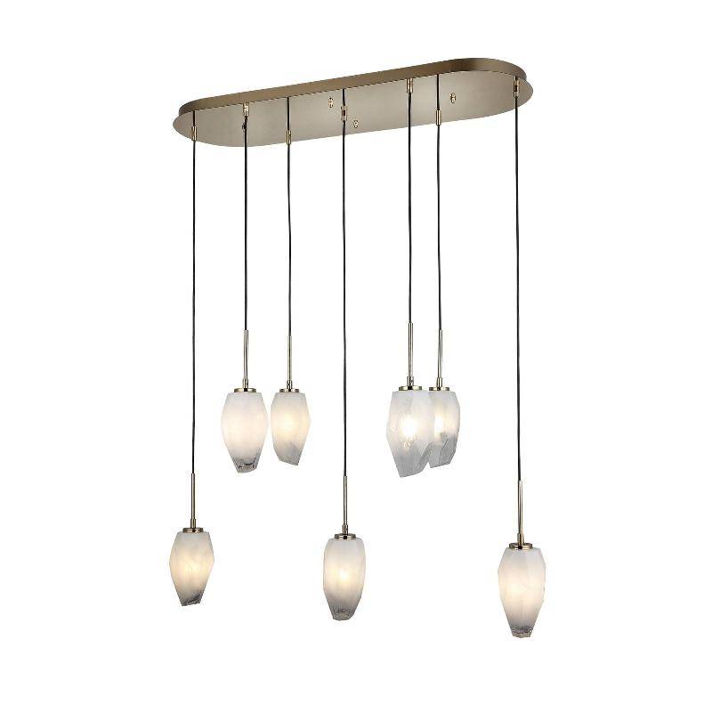 Lucea Hängelampe Dame Pendelleuchte Hängeleuchte Deckenleuchte 7 Flg. Gold E14 B-Ware von Lucea