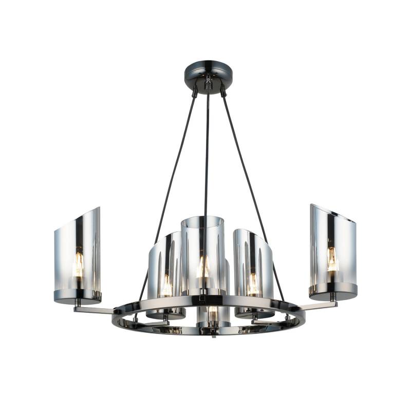 Lucea Kronleuchter Hängeleuchte Padrela Schwarz Chrom 68 Cm 6 Flammig E27 B-Ware von Lucea