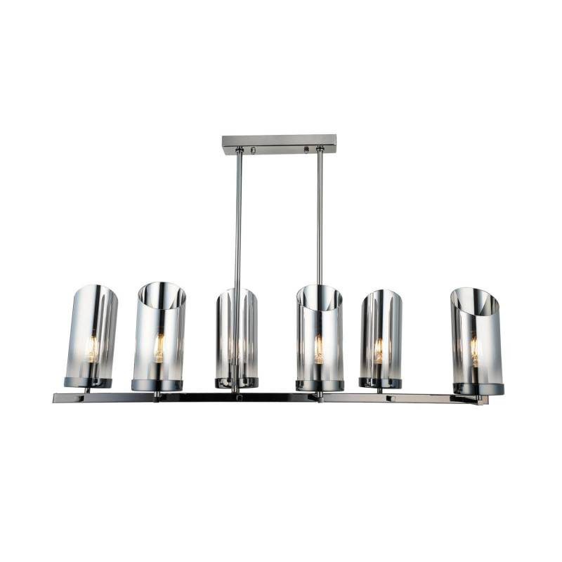 Lucea Kronleuchter Padrela Linear Schwarz Chrom 6 Flg Deckenlampe Deckenleuchte B-Ware von Lucea