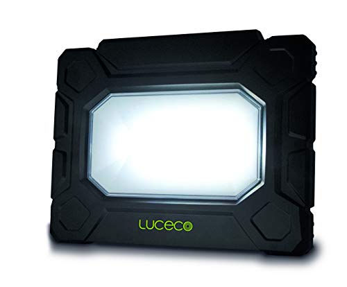 Luceco LED Arbeitsleuchte 50 Watt, 5200 Lumen Arbeitslicht mit Steckdosen, Scheinwerfer IP54 Wasserfeste von Luceco