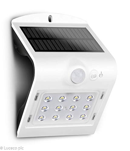 Luceco LED Solarlampen fur Außen, Wandleuchten mit Bewegungsmelder, Wandleuchte IP44 Wasserfest für Garten, Weiß von Luceco