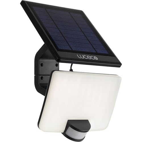 Luceco Solar-Flutlicht, 8 W, 800 lm, mit Pir und abnehmbarem Solarpanel, 4000 K von Luceco