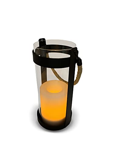 Luceco Solar-LED-Taschenlampe, IP44, wasserdicht, für den Außenbereich, dekorative Beleuchtung für Terrasse, Balkon, Tisch, Garten im Freien von Luceco