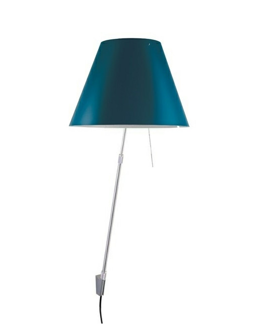 Luceplan - Costanza Wandleuchte m/Dimmer Alu/ Petrol Blue von Luceplan