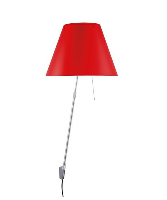 Luceplan - Costanza Wandleuchte m/Dimmer Alu/ Primary Red von Luceplan